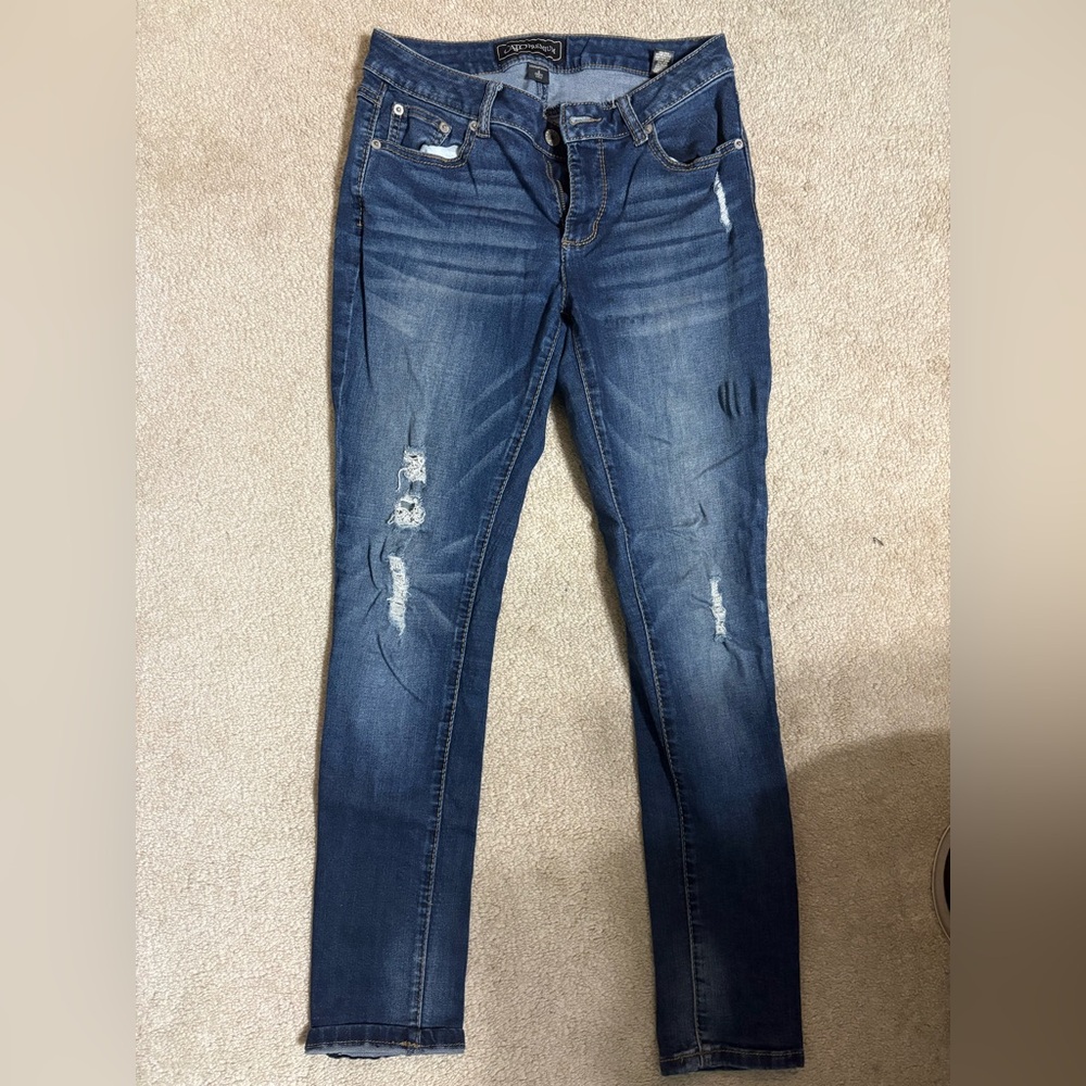 Cato distressed skinny jeans